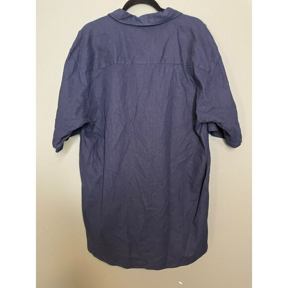 VTG DEADSTOCK NOS Trutus Biancarra Men's XL Linen Blend Short Sleeve Button-Up S - Picture 2 of 9
